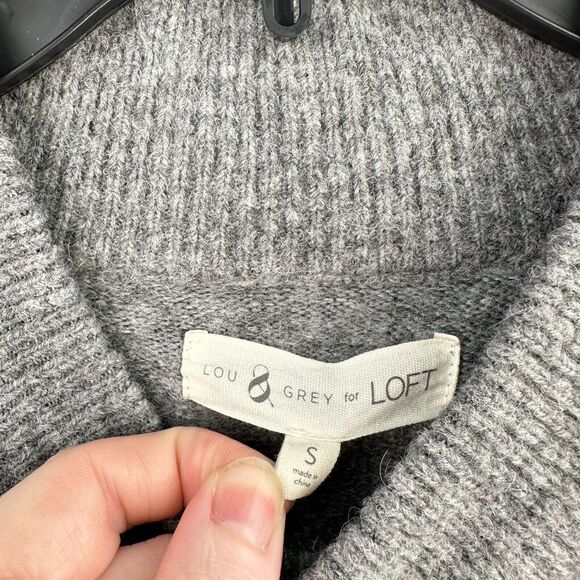 Lou & Grey Sweater Womens Small Gray‎ Crew Neck Long Sleeve Stretch Heather Cozy - Picture 6 of 8